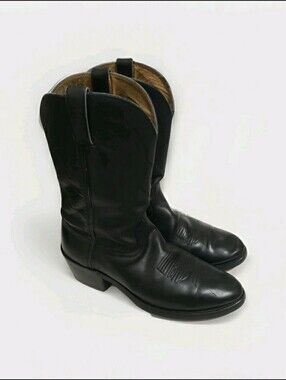 Durango TR760 Men’s 10 EE Wide Black Leather Western Cowboy Boots Pull On Kept.